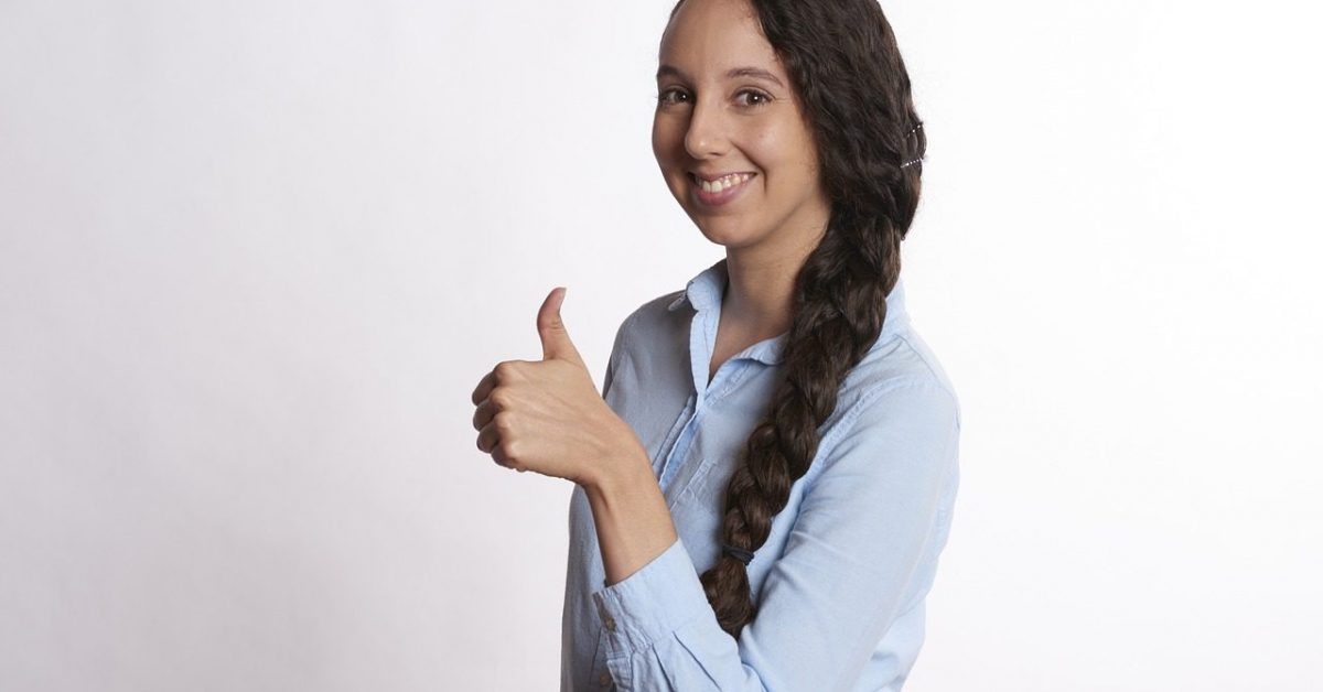 woman, thumbs up, smiling-2385785.jpg